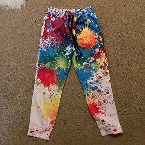 New Boys Girls Medium 8/10 Paint Splatter Print Joggers